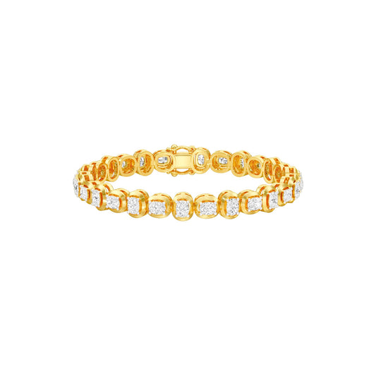 Promise Row Diamond Tennis Bracelet 18 KT / Yellow Gold