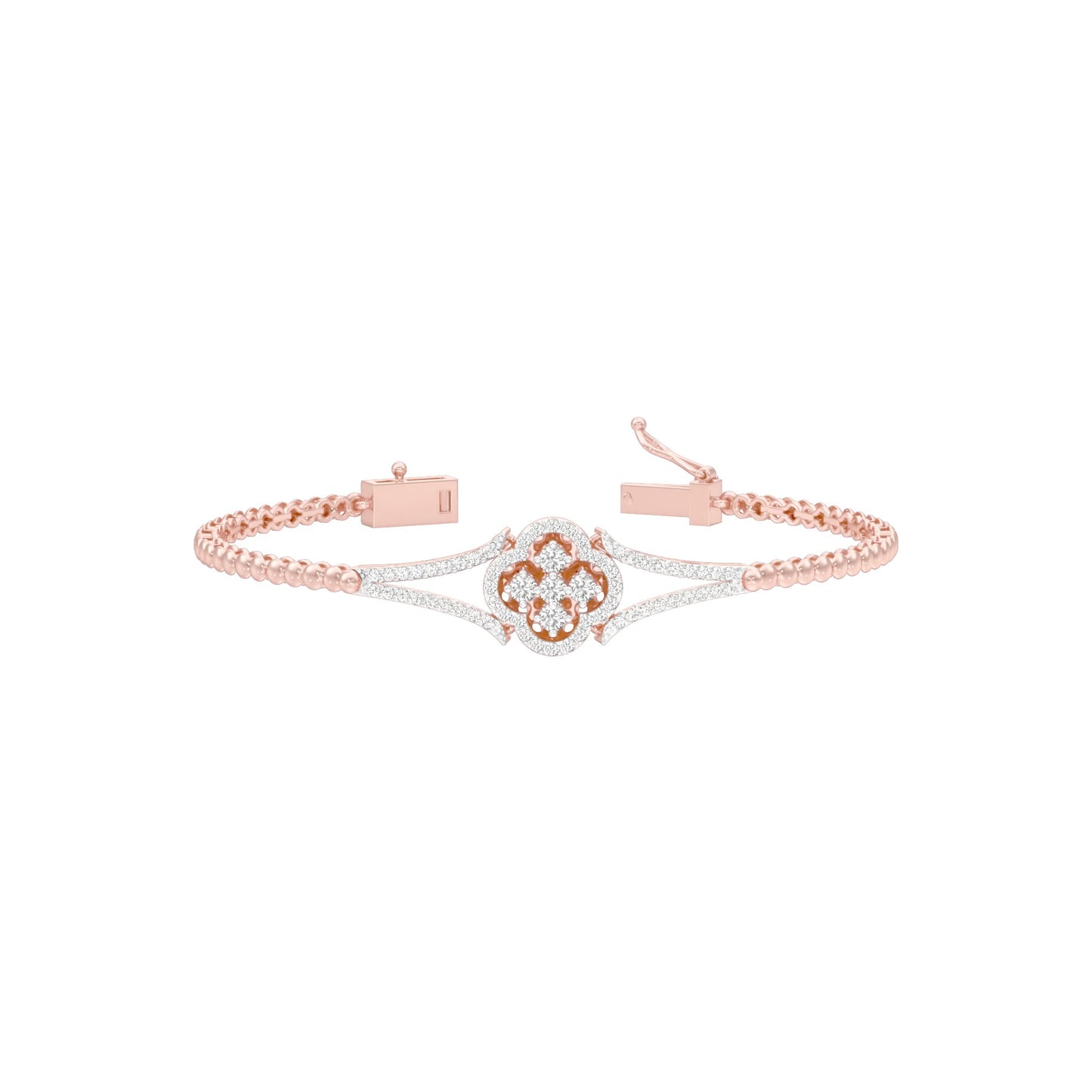 Subtle Reflection Diamond Kada Bracelet 18 KT / Rose Gold