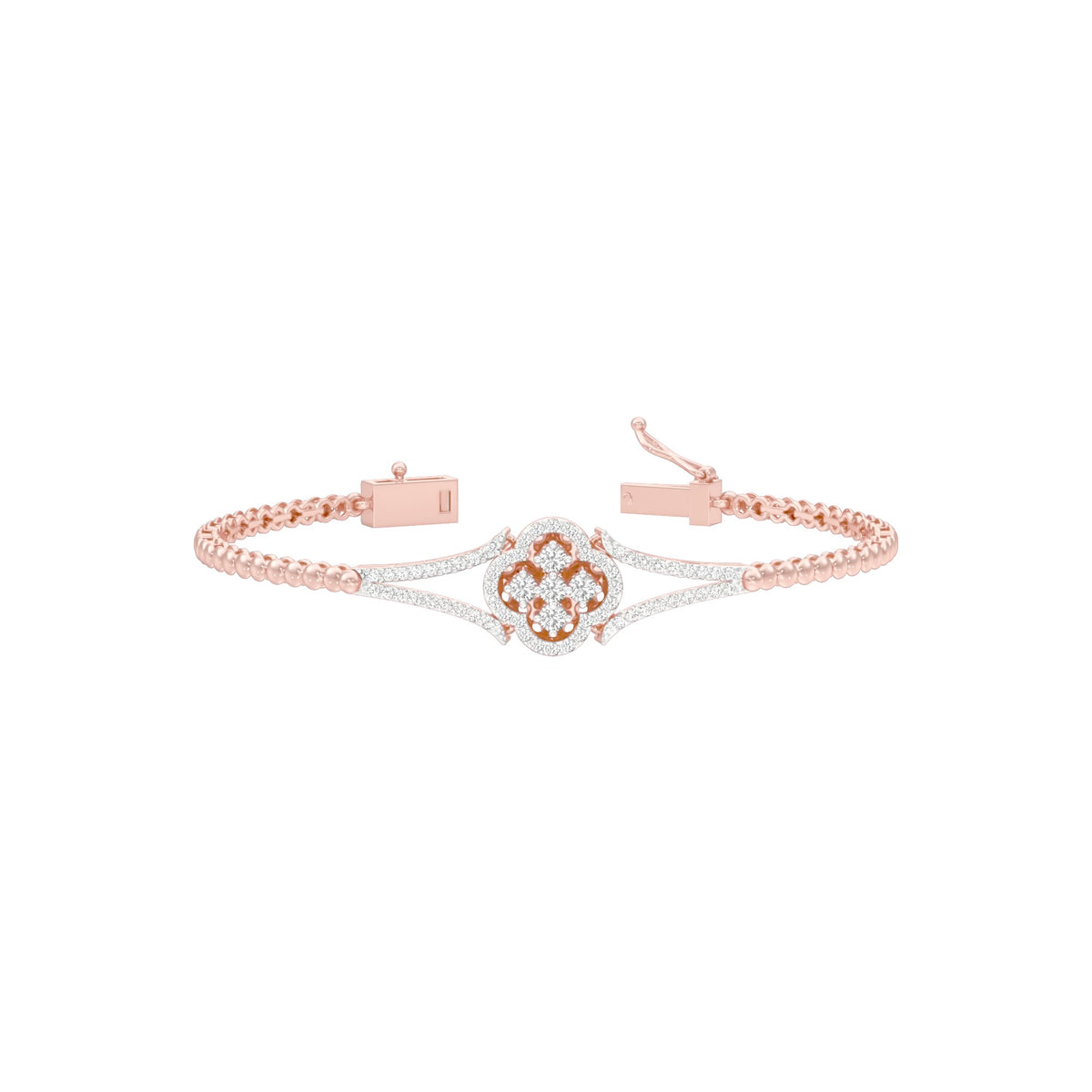 Subtle Reflection Diamond Kada Bracelet 18 KT / Rose Gold