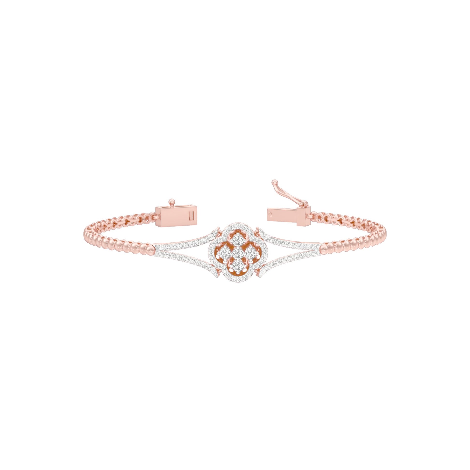 Subtle Reflection Diamond Kada Bracelet 18 KT / Rose Gold