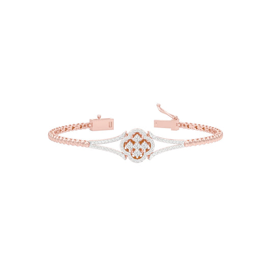Subtle Reflection Diamond Kada Bracelet 18 KT / Rose Gold