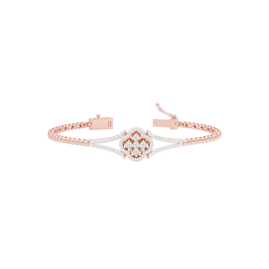 Subtle Reflection Diamond Kada Bracelet 18 KT / Rose Gold