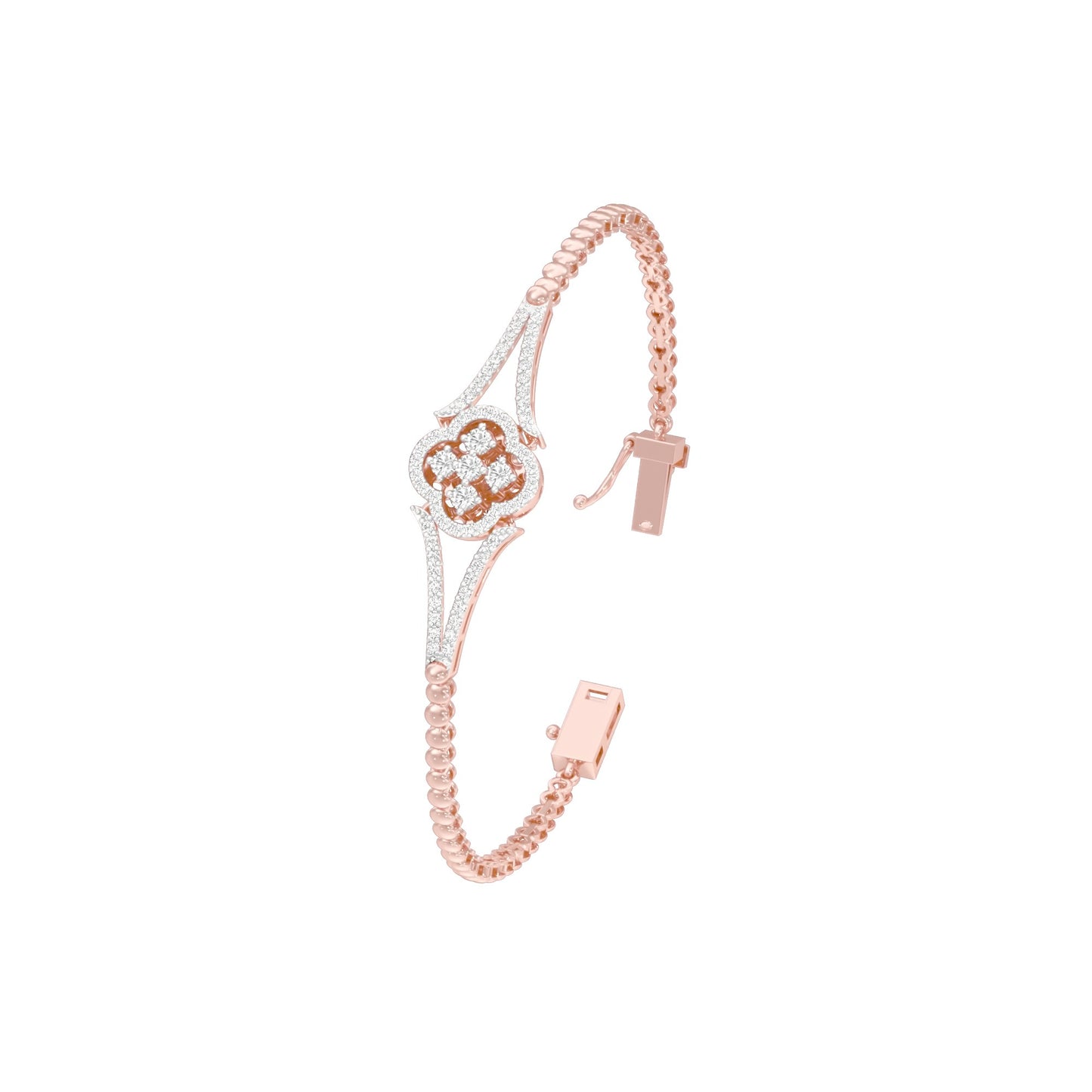 Subtle Reflection Diamond Kada Bracelet 18 KT / Rose Gold