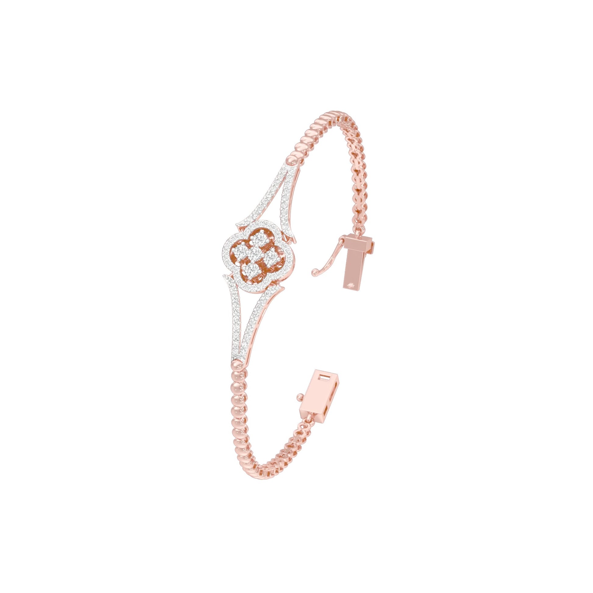 Subtle Reflection Diamond Kada Bracelet 18 KT / Rose Gold