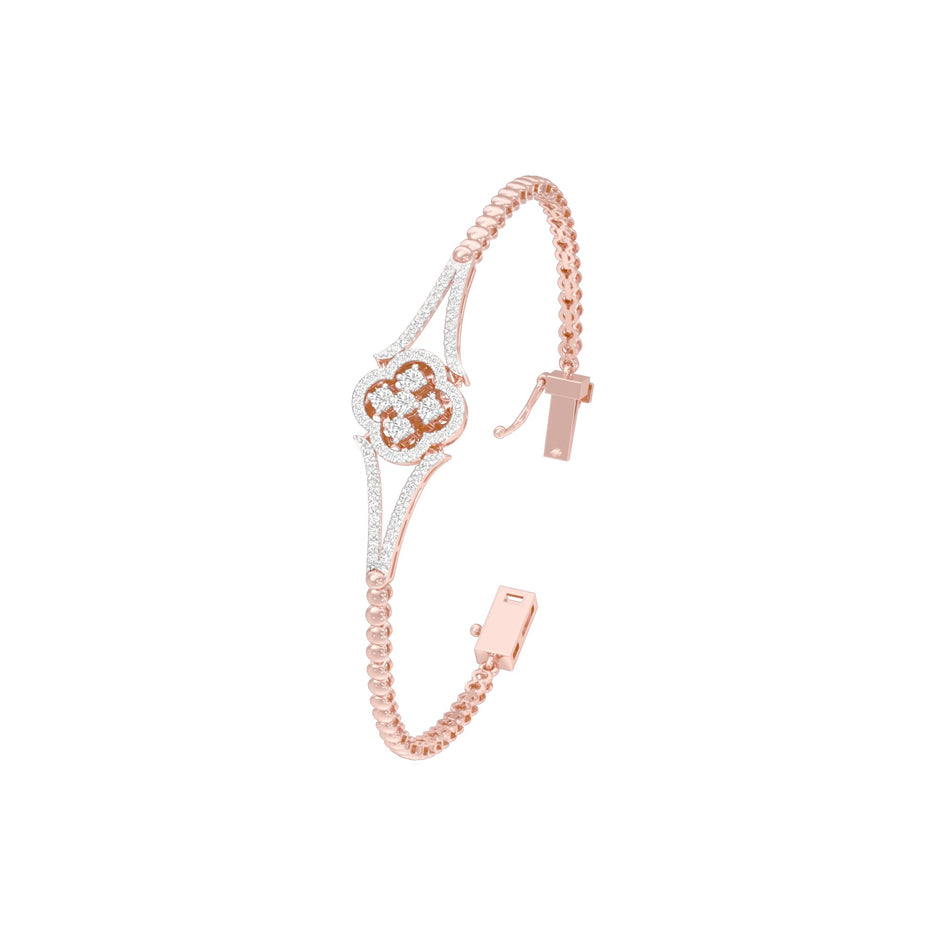 Subtle Reflection Diamond Kada Bracelet 18 KT / Rose Gold