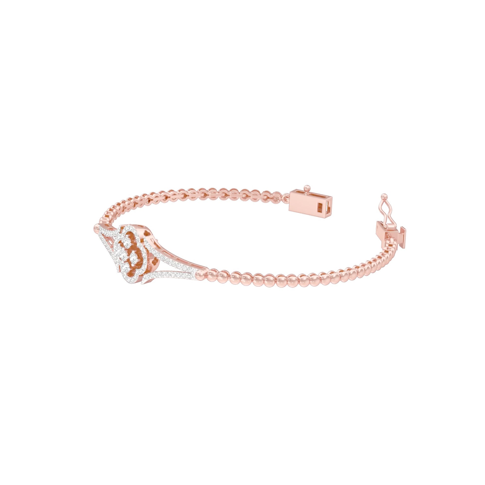 Subtle Reflection Diamond Kada Bracelet 18 KT / Rose Gold