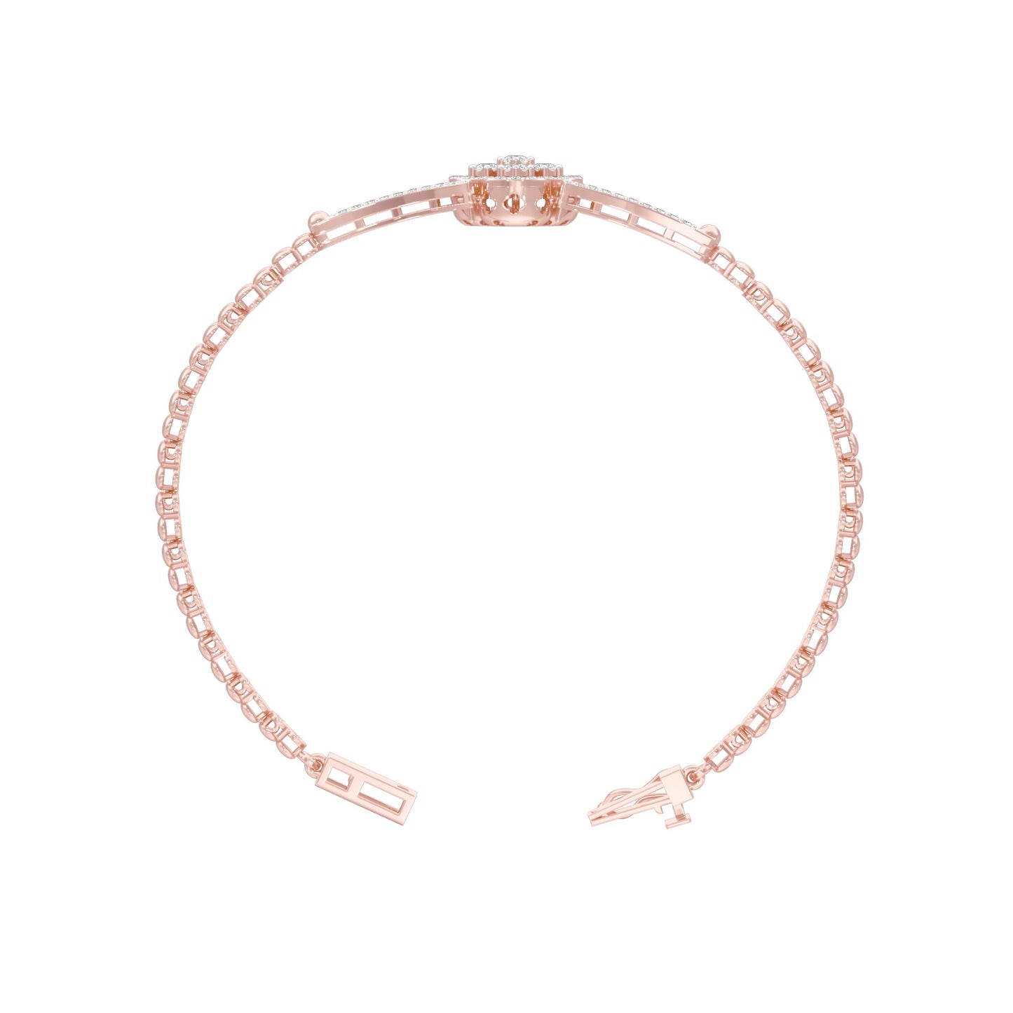 Subtle Reflection Diamond Kada Bracelet 18 KT / Rose Gold