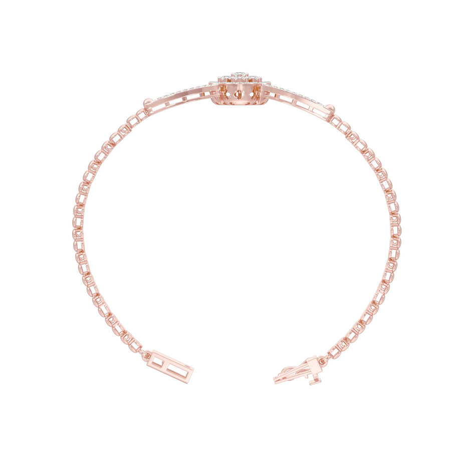 Subtle Reflection Diamond Kada Bracelet 18 KT / Rose Gold