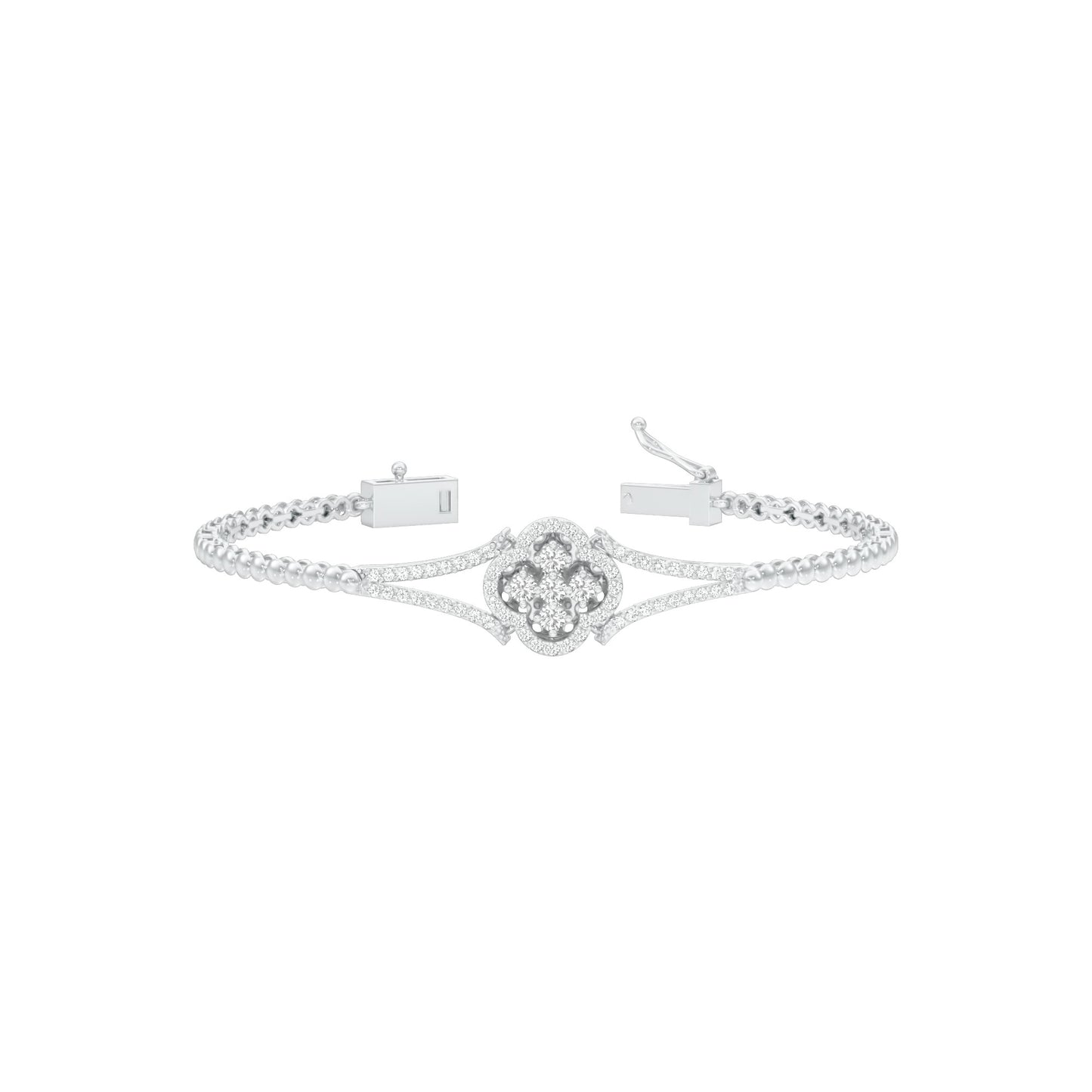Subtle Reflection Diamond Kada Bracelet 18 KT / White Gold