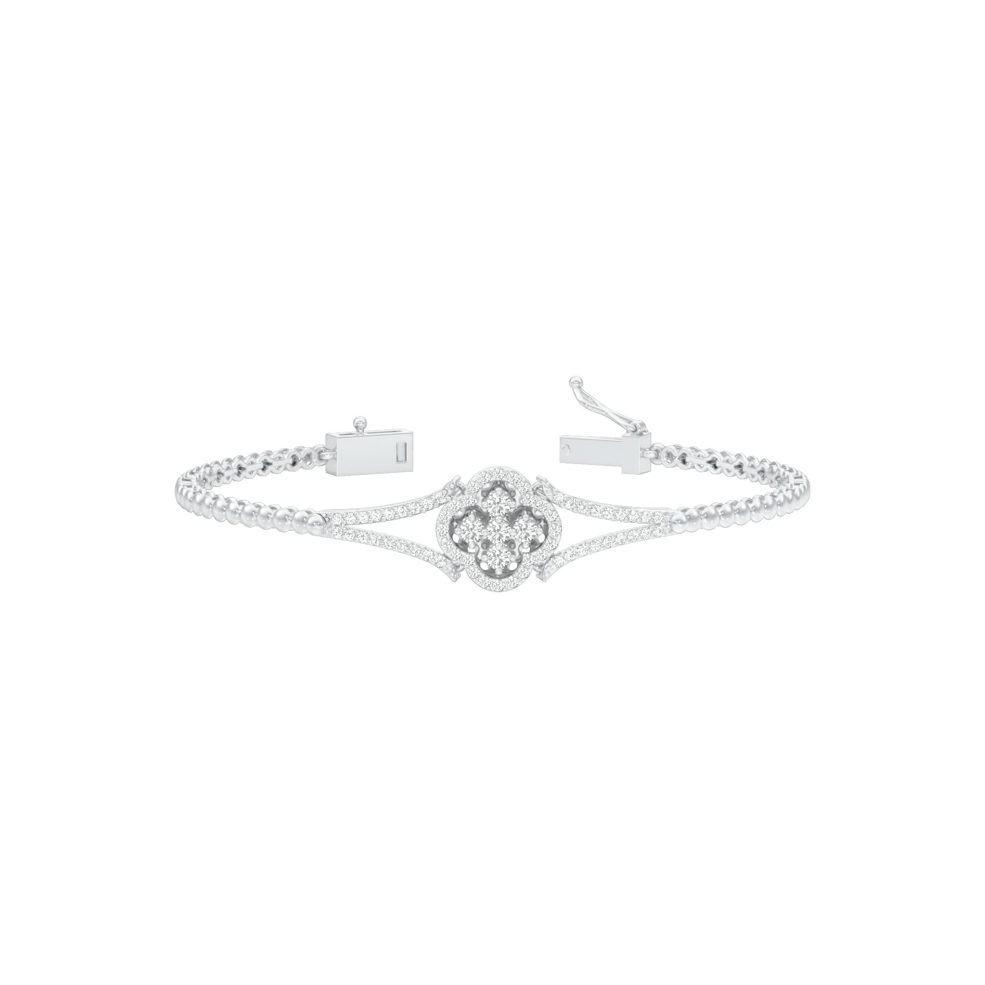 Subtle Reflection Diamond Kada Bracelet 18 KT / White Gold