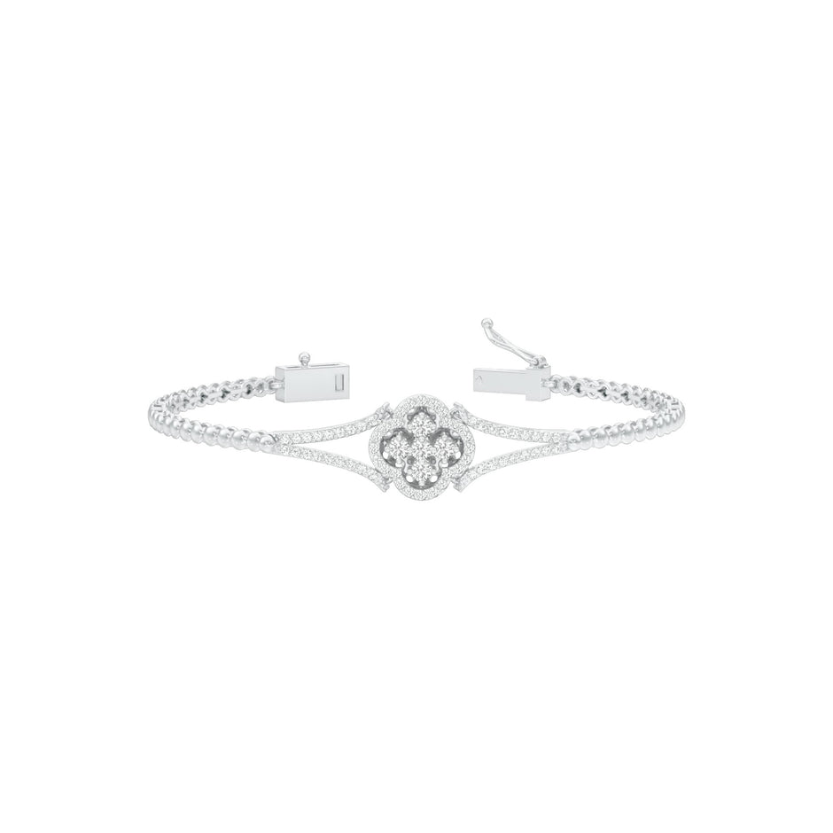 Subtle Reflection Diamond Kada Bracelet 18 KT / White Gold