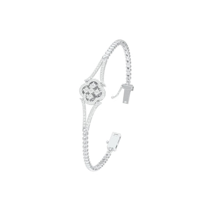 Subtle Reflection Diamond Kada Bracelet 18 KT / White Gold