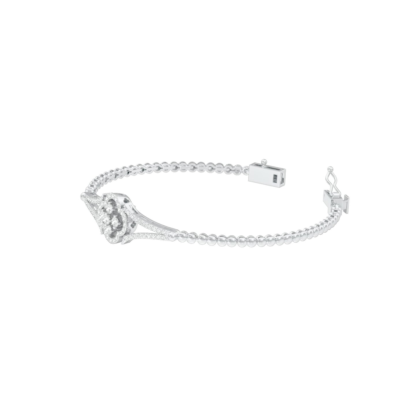 Subtle Reflection Diamond Kada Bracelet 18 KT / White Gold