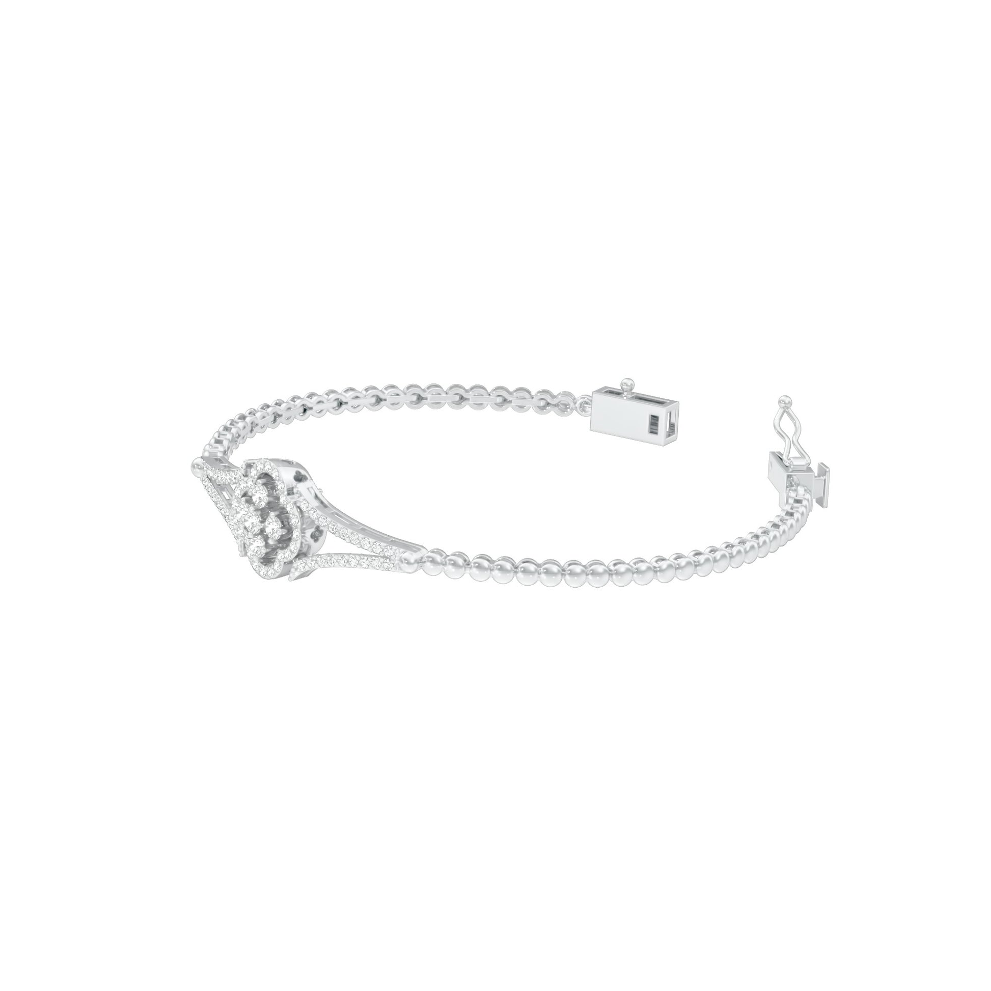 Subtle Reflection Diamond Kada Bracelet 18 KT / White Gold