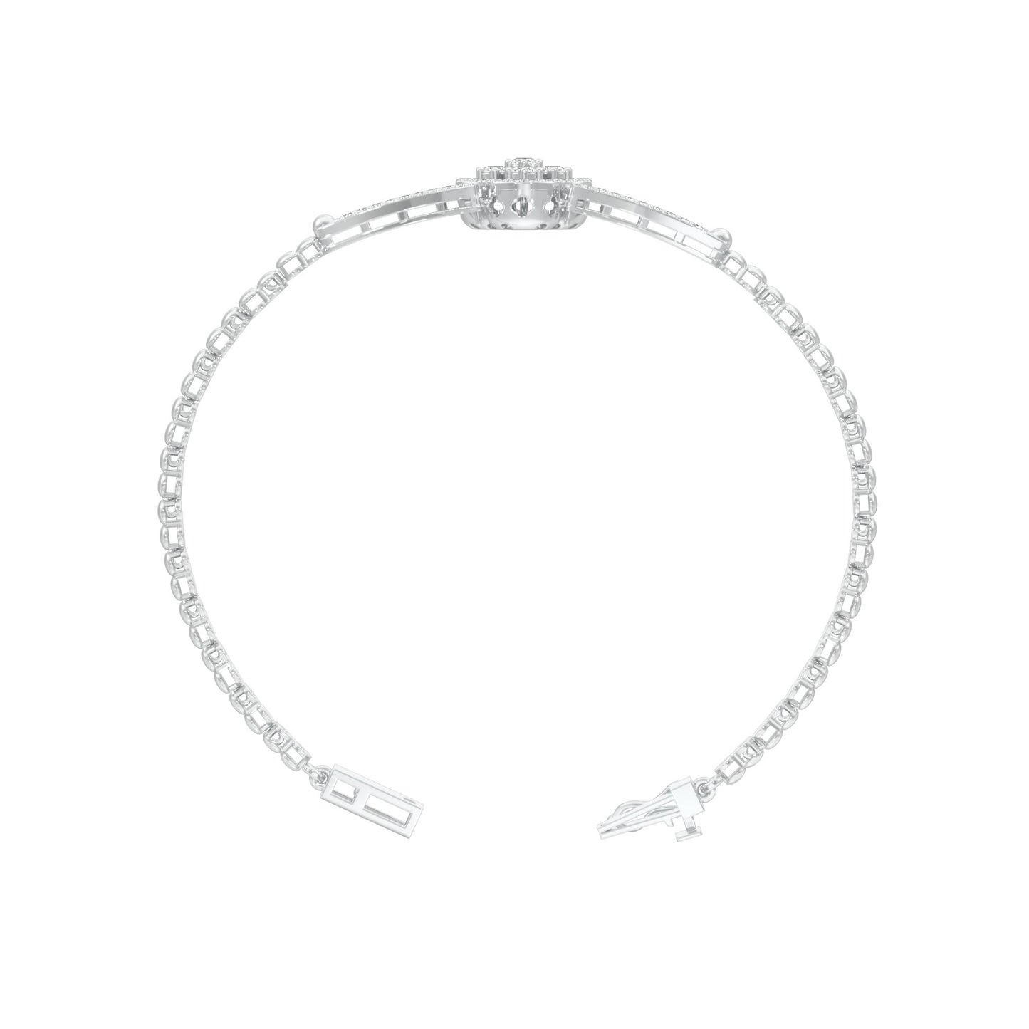 Subtle Reflection Diamond Kada Bracelet 18 KT / White Gold