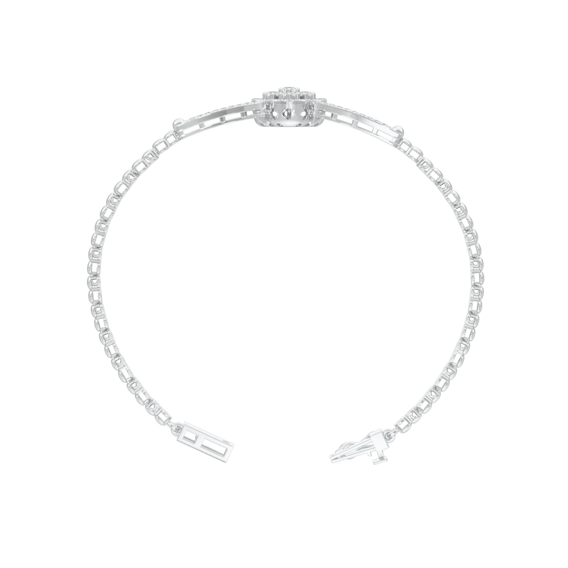 Subtle Reflection Diamond Kada Bracelet 18 KT / White Gold