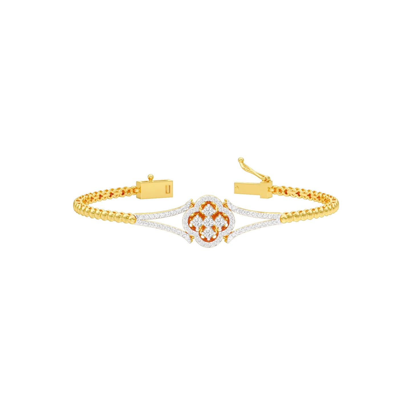 Subtle Reflection Diamond Kada Bracelet 18 KT / Yellow Gold