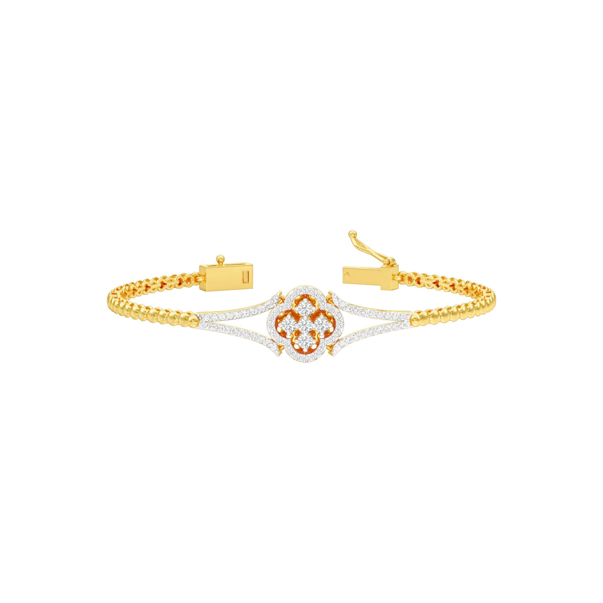 Subtle Reflection Diamond Kada Bracelet 18 KT / Yellow Gold