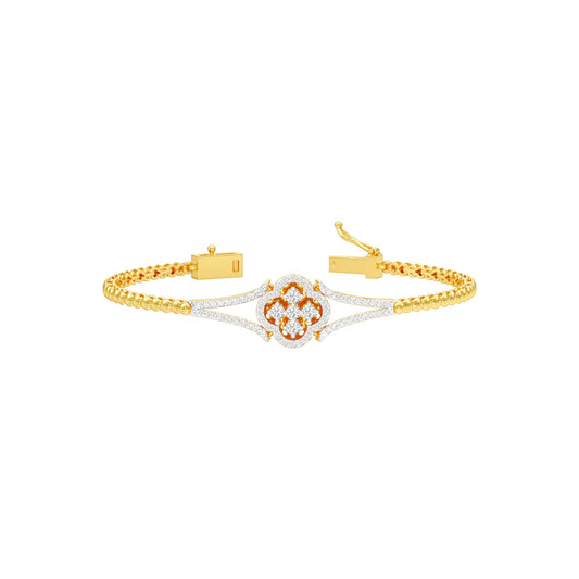 Subtle Reflection Diamond Kada Bracelet 18 KT / Yellow Gold