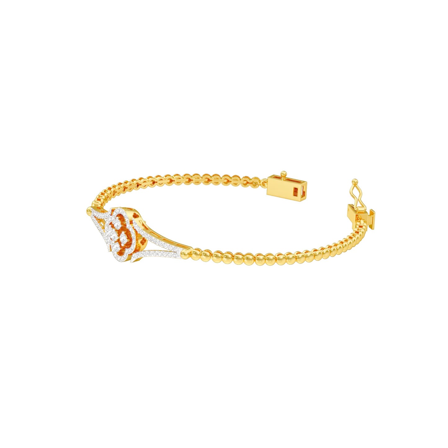 Subtle Reflection Diamond Kada Bracelet 18 KT / Yellow Gold