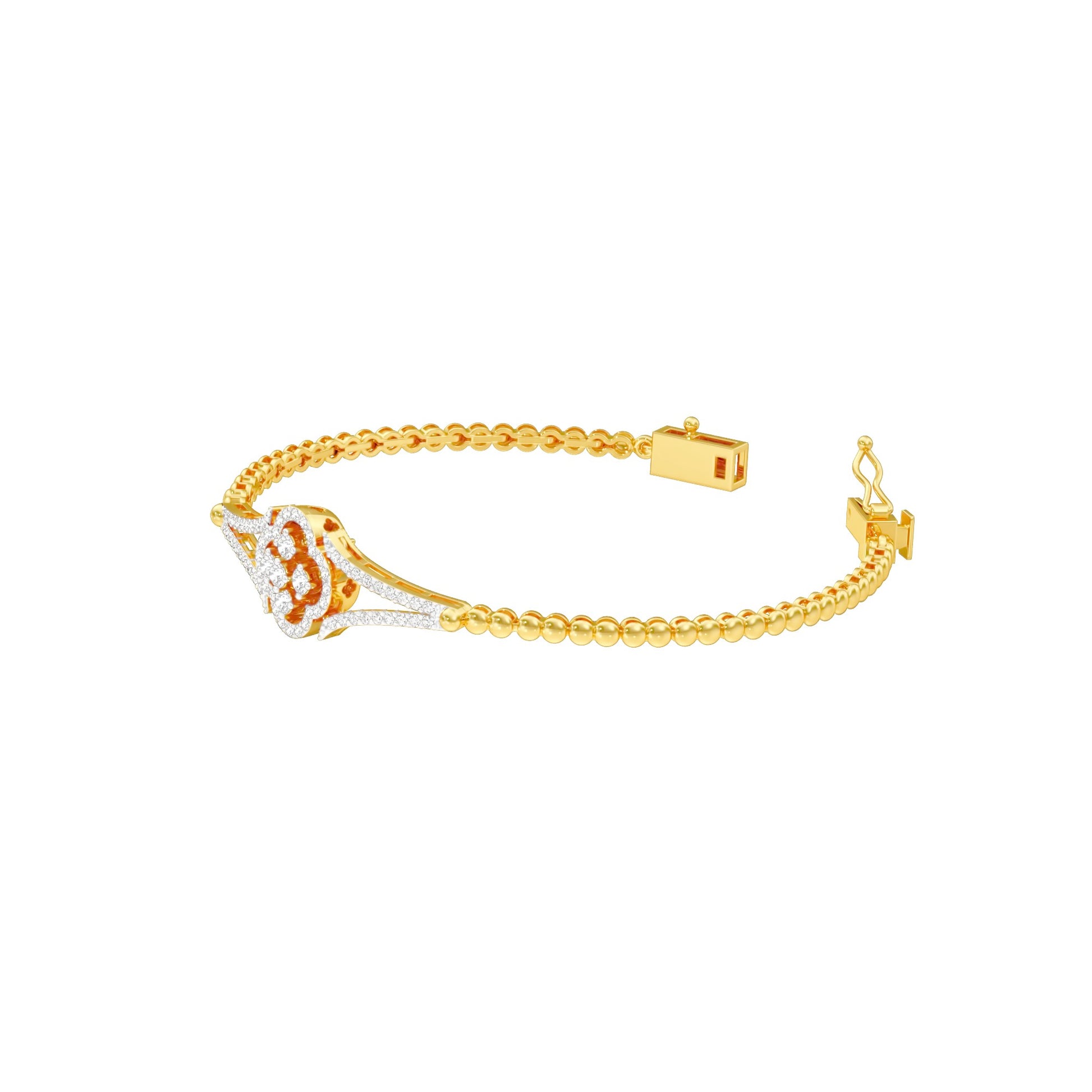 Subtle Reflection Diamond Kada Bracelet 18 KT / Yellow Gold