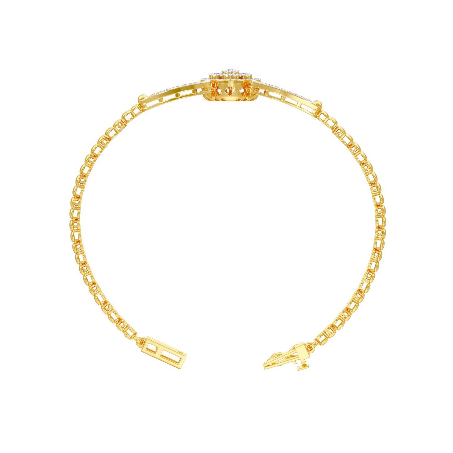 Subtle Reflection Diamond Kada Bracelet 18 KT / Yellow Gold