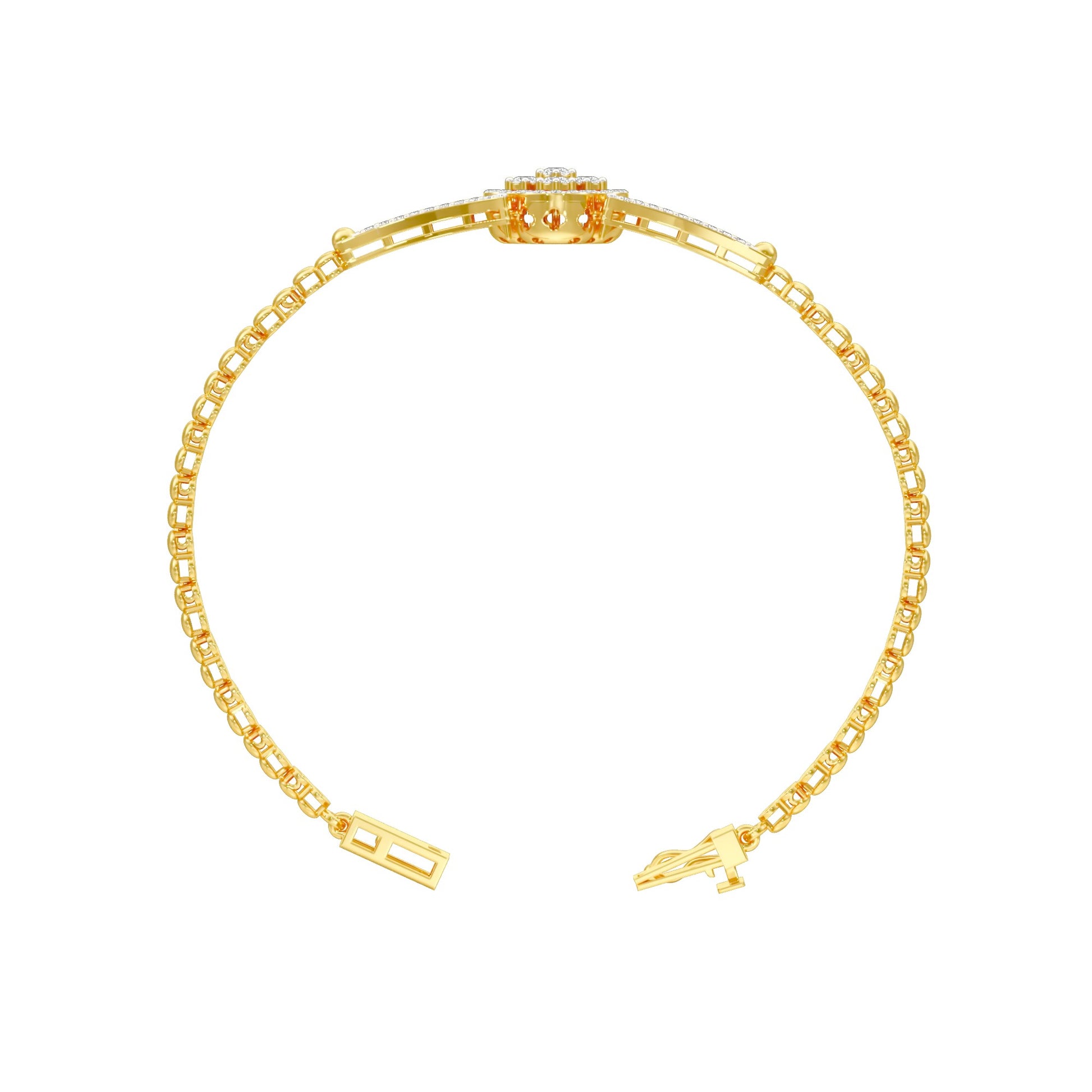 Subtle Reflection Diamond Kada Bracelet 18 KT / Yellow Gold