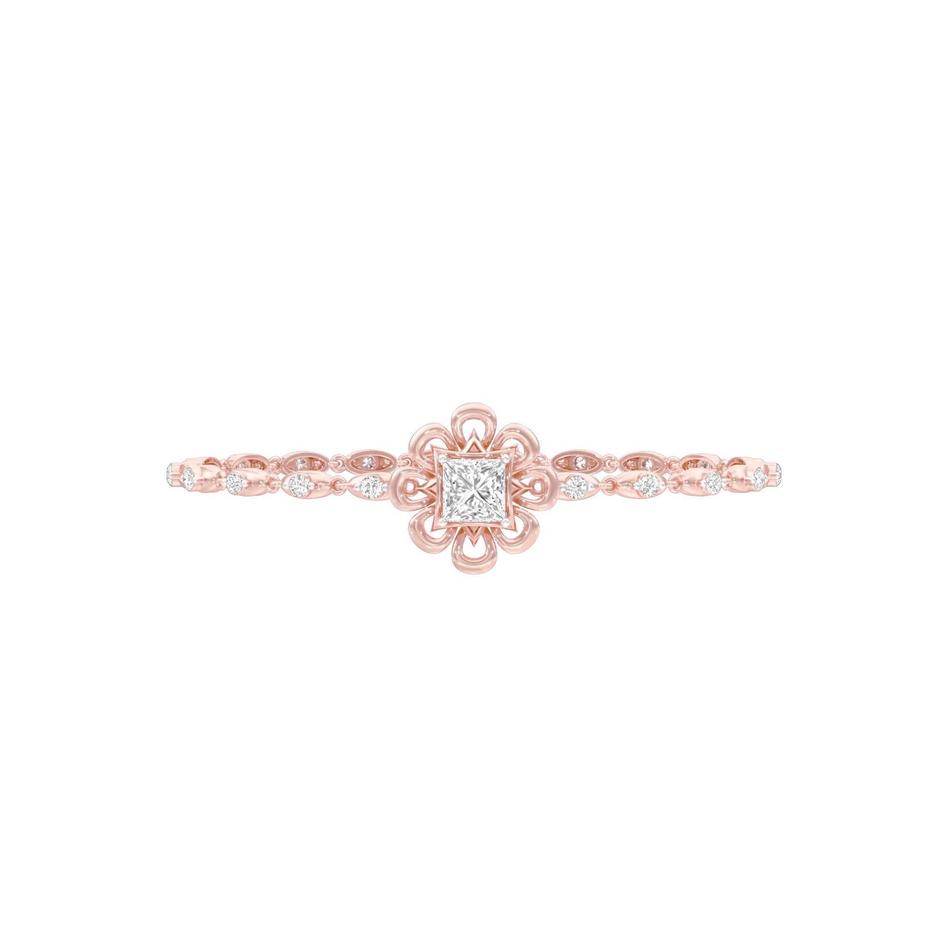Golden Ruffle Diamond Kada Bracelet 18 KT / Rose Gold