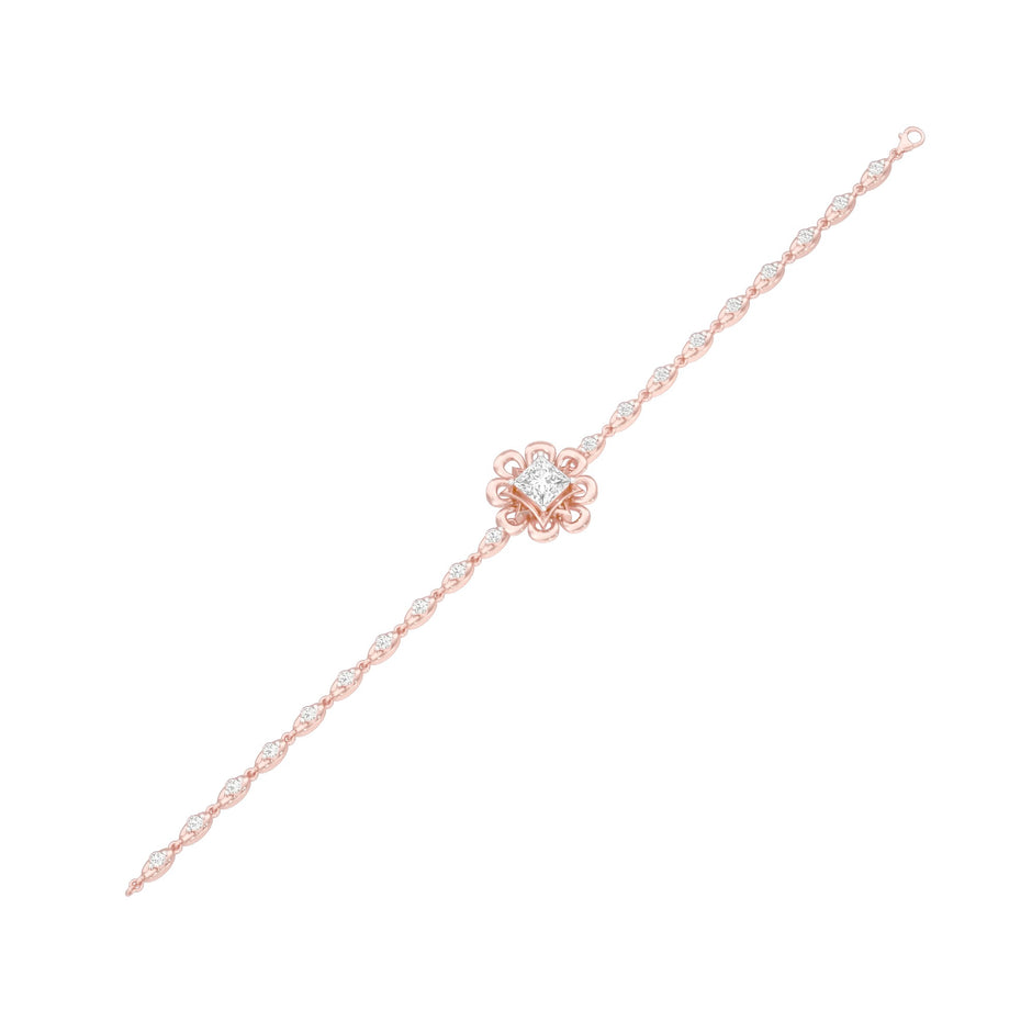 Golden Ruffle Diamond Kada Bracelet 18 KT / Rose Gold