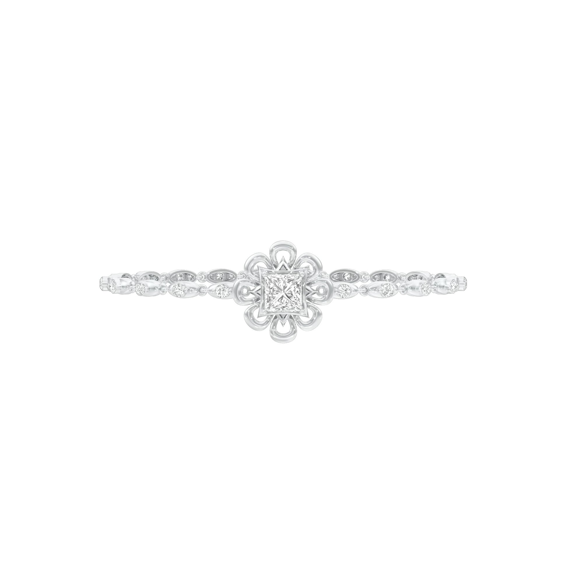 Golden Ruffle Diamond Kada Bracelet 18 KT / White Gold