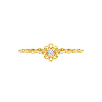 Golden Ruffle Diamond Kada Bracelet 18 KT / Yellow Gold