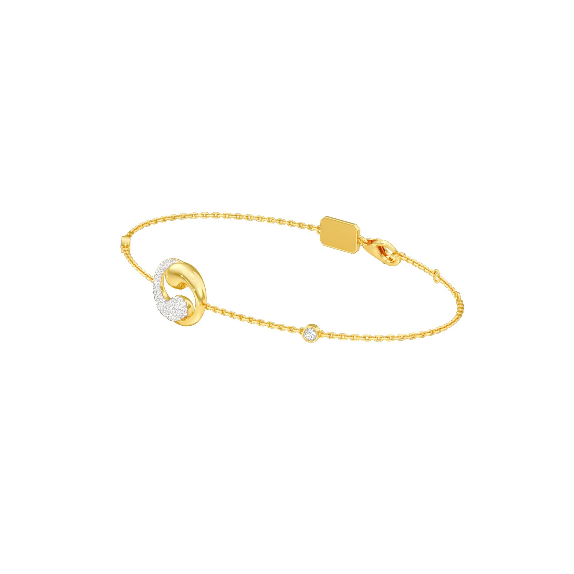 Eternal Interlocked Diamond Flexi Bracelet 18 KT / Yellow Gold