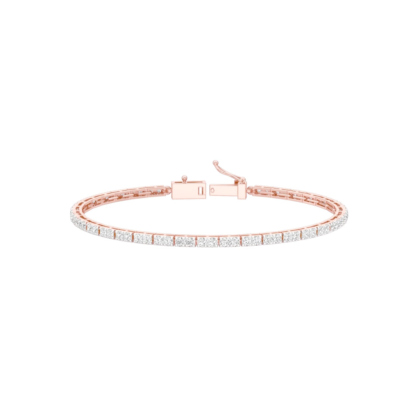 More Than One Light Diamond Tennis Bracelet 18 KT / Rose Gold
