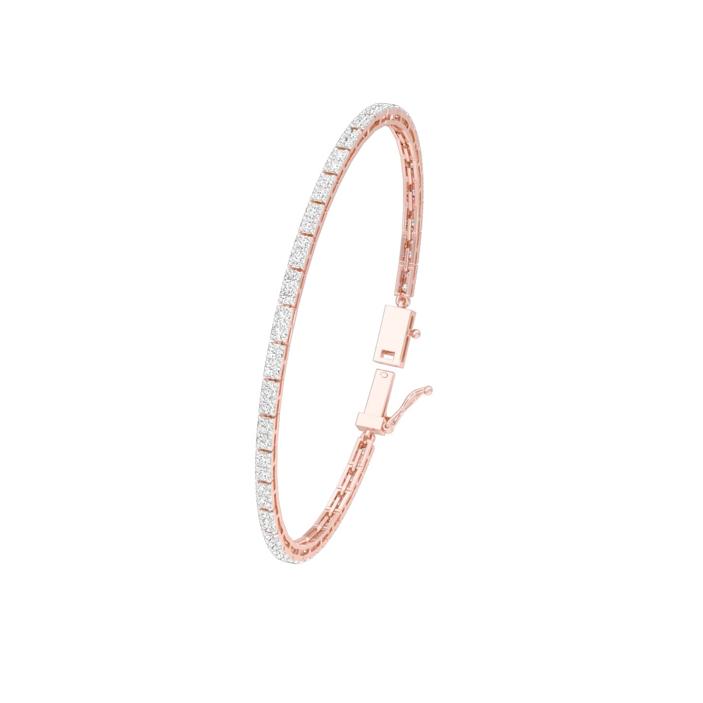 More Than One Light Diamond Tennis Bracelet 18 KT / Rose Gold