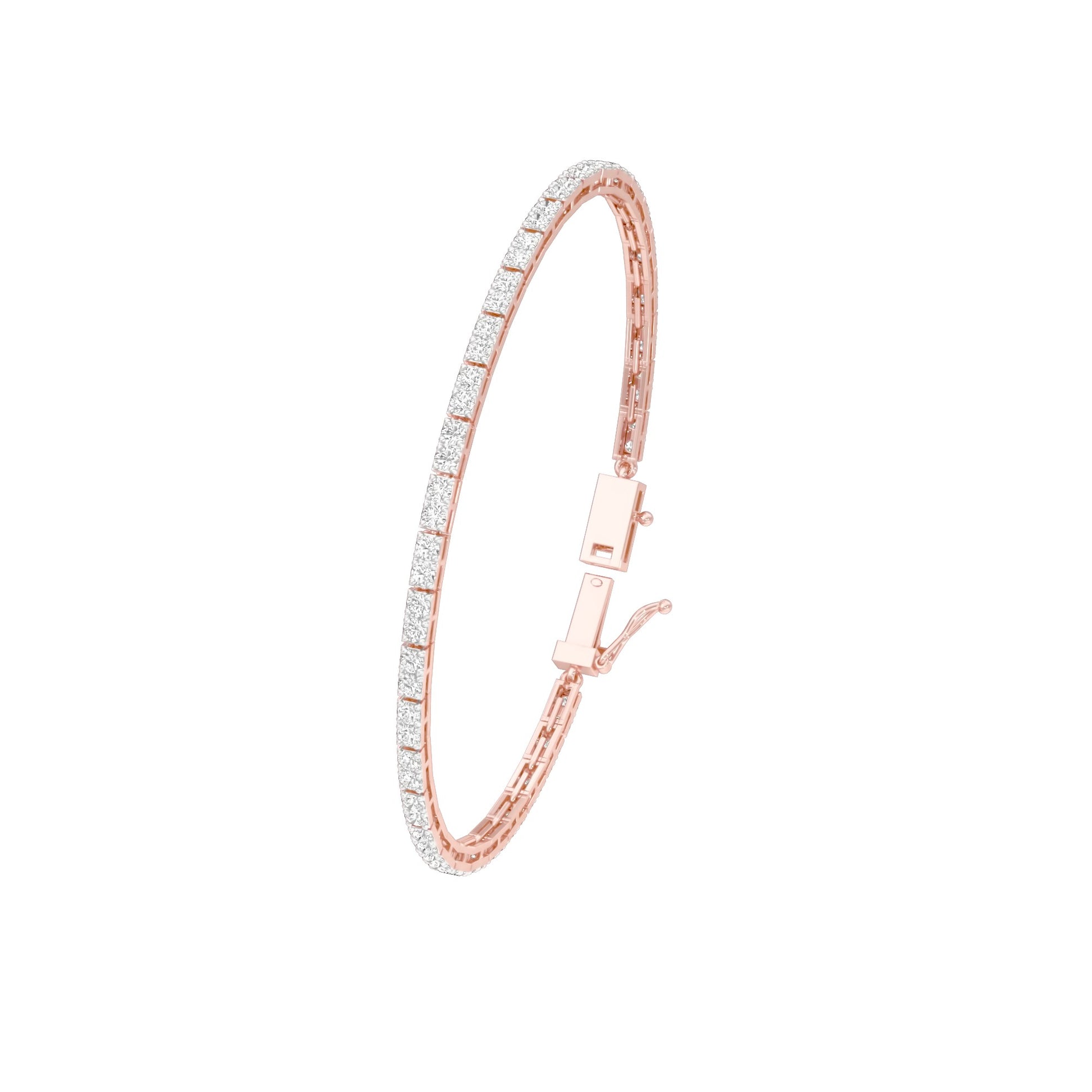 More Than One Light Diamond Tennis Bracelet 18 KT / Rose Gold