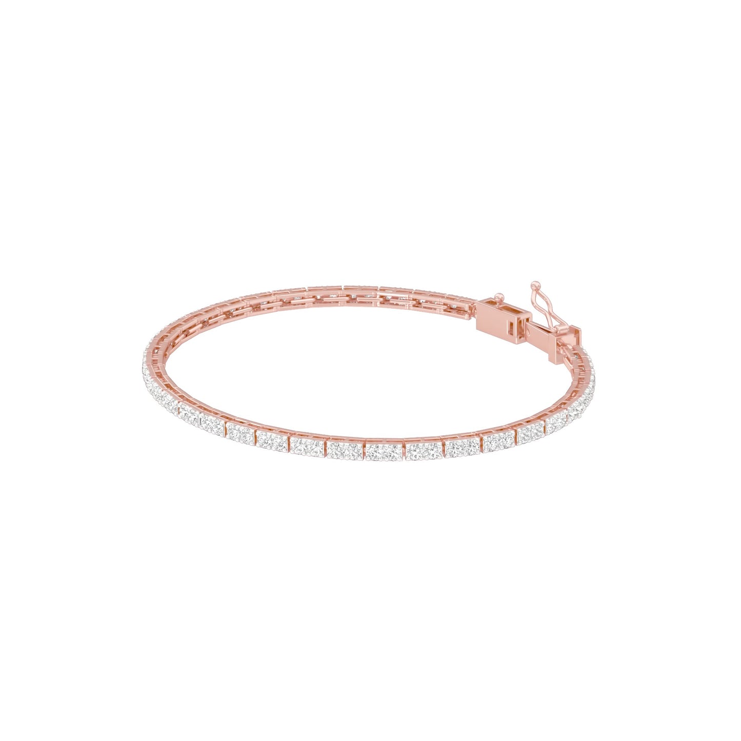 More Than One Light Diamond Tennis Bracelet 18 KT / Rose Gold