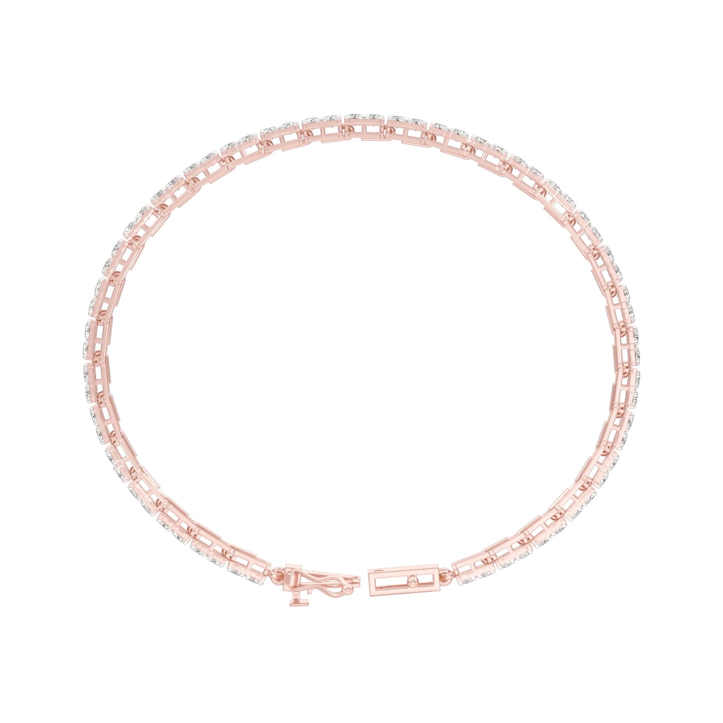 More Than One Light Diamond Tennis Bracelet 18 KT / Rose Gold