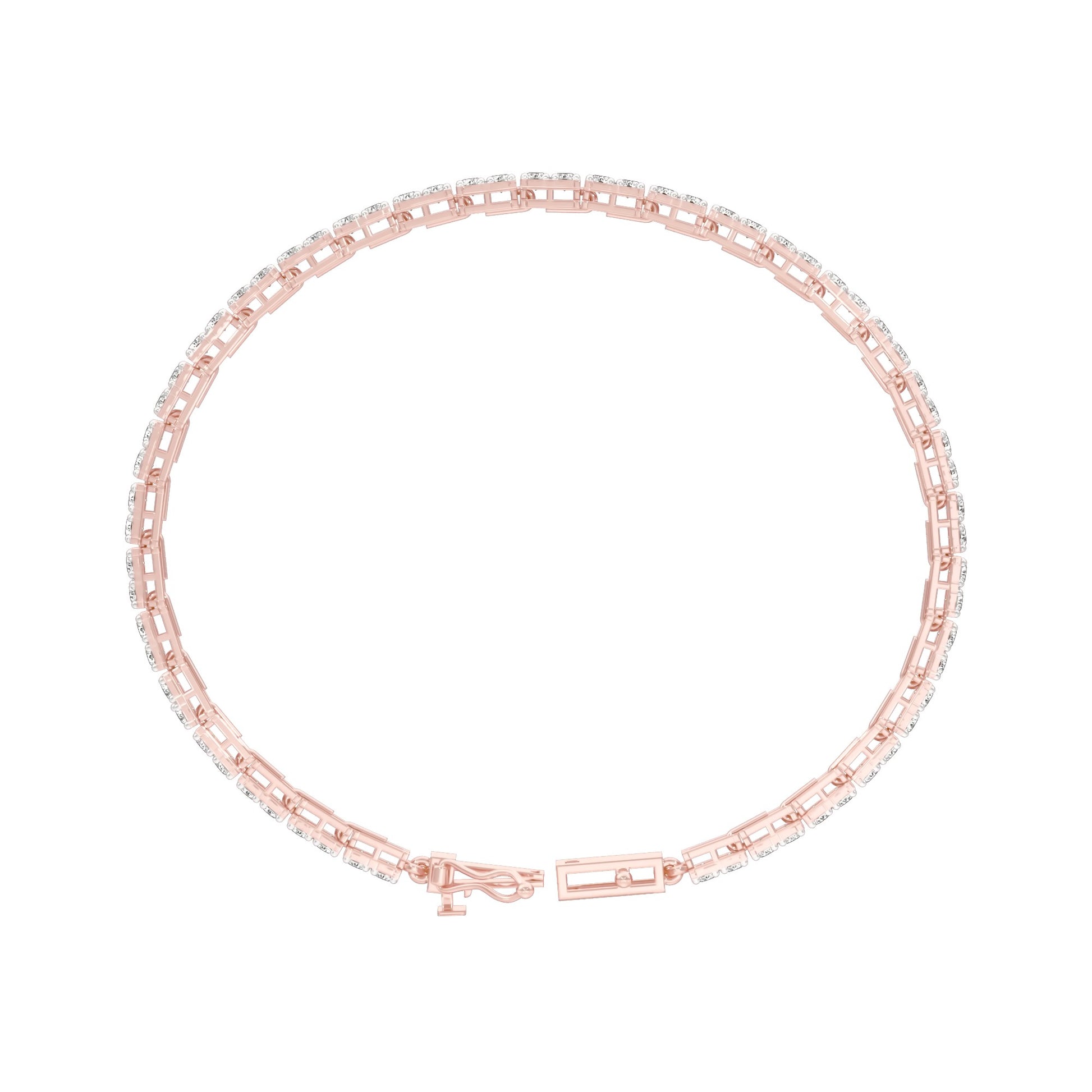 More Than One Light Diamond Tennis Bracelet 18 KT / Rose Gold