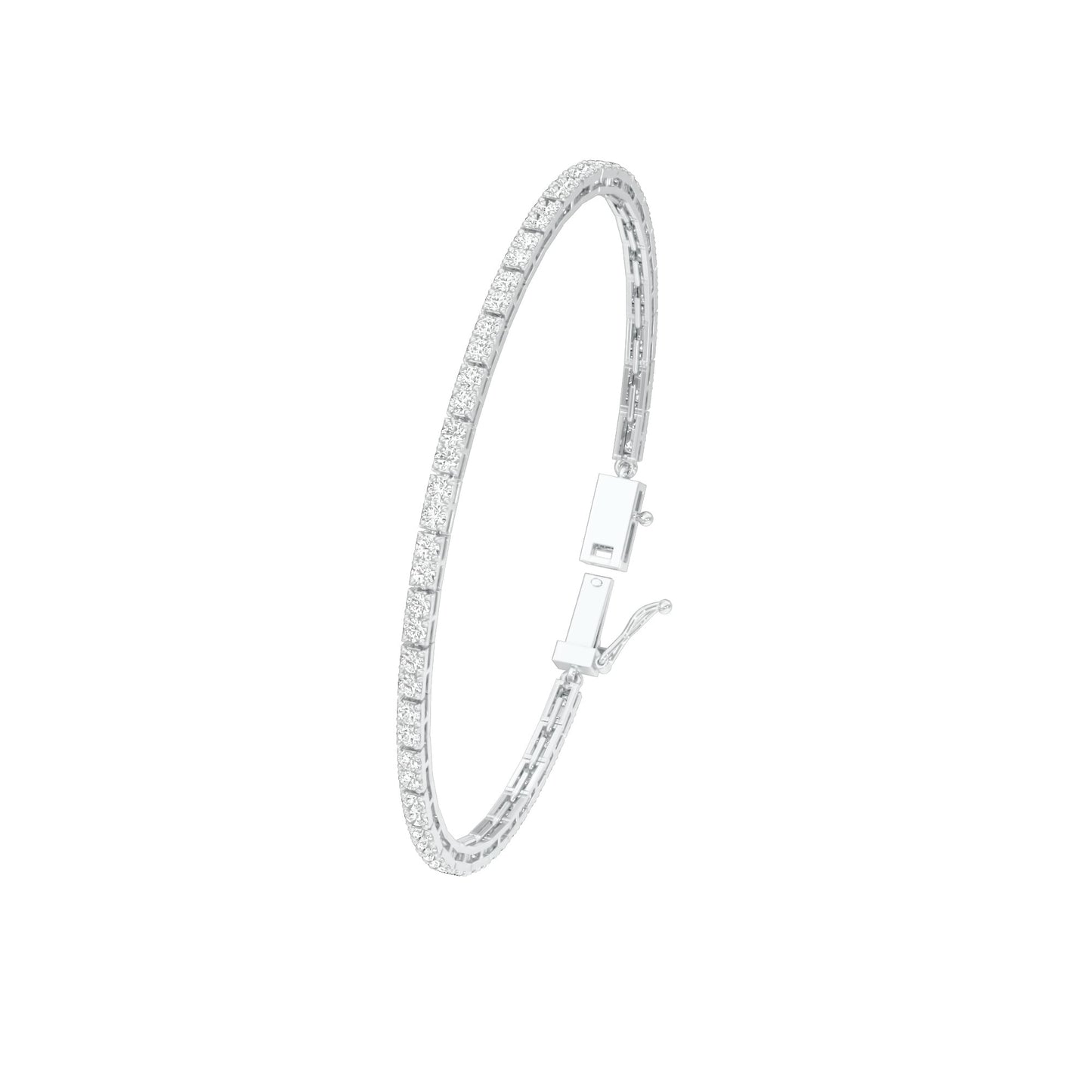 More Than One Light Diamond Tennis Bracelet 18 KT / White Gold