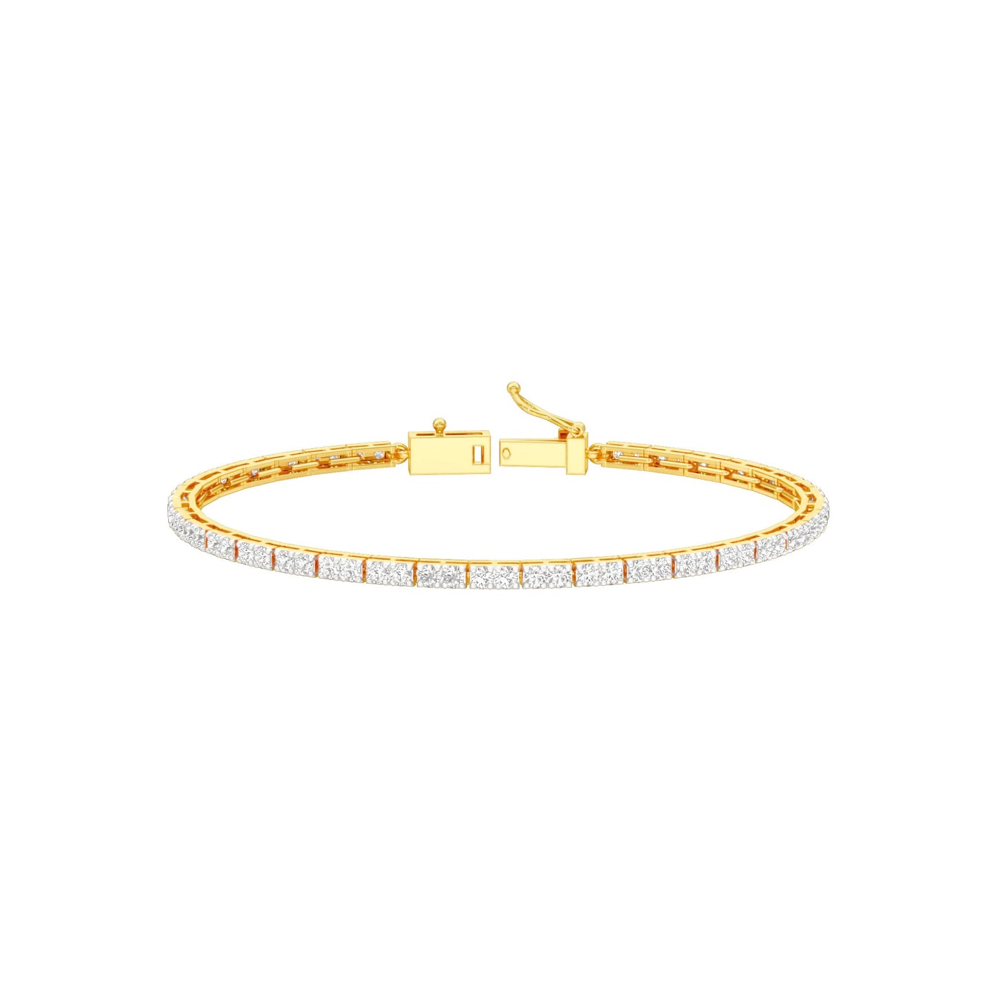 More Than One Light Diamond Tennis Bracelet 18 KT / Yellow Gold