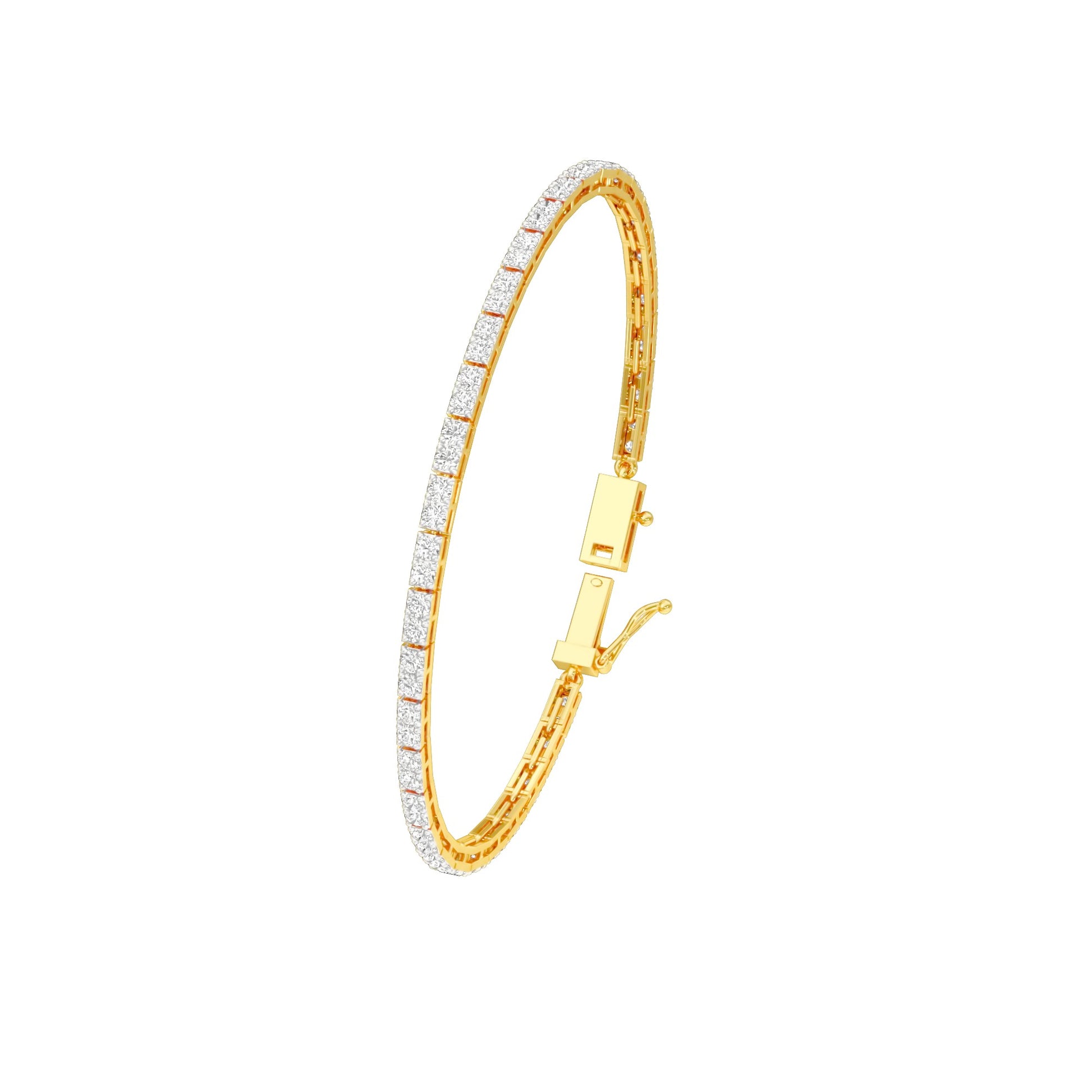 More Than One Light Diamond Tennis Bracelet 18 KT / Yellow Gold
