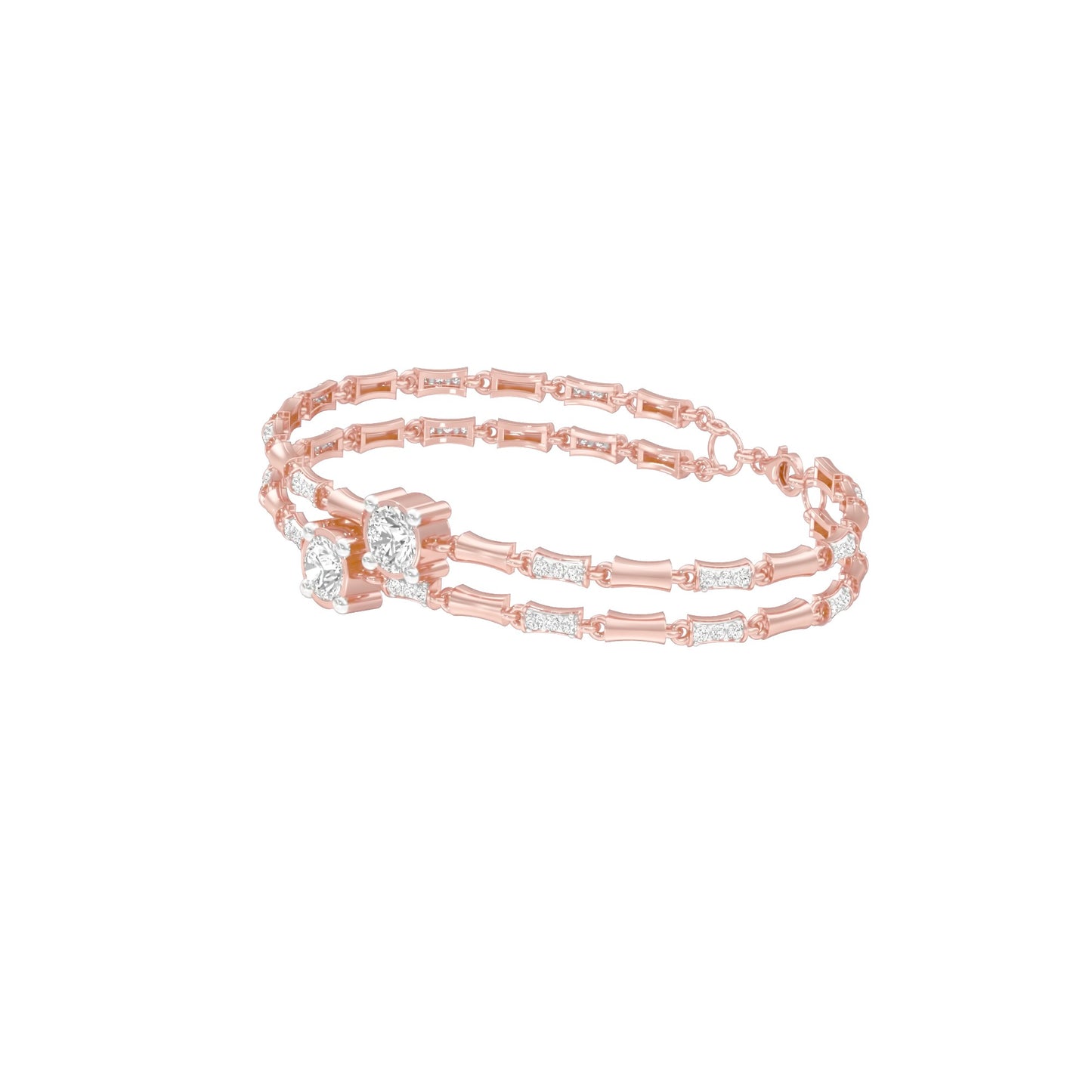 Pear Play Diamond Kada Bracelet 18 KT / Rose Gold