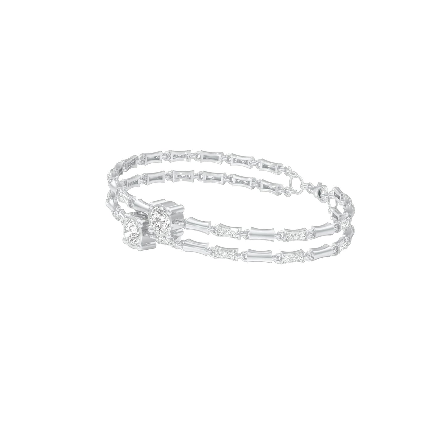 Pear Play Diamond Kada Bracelet 18 KT / White Gold