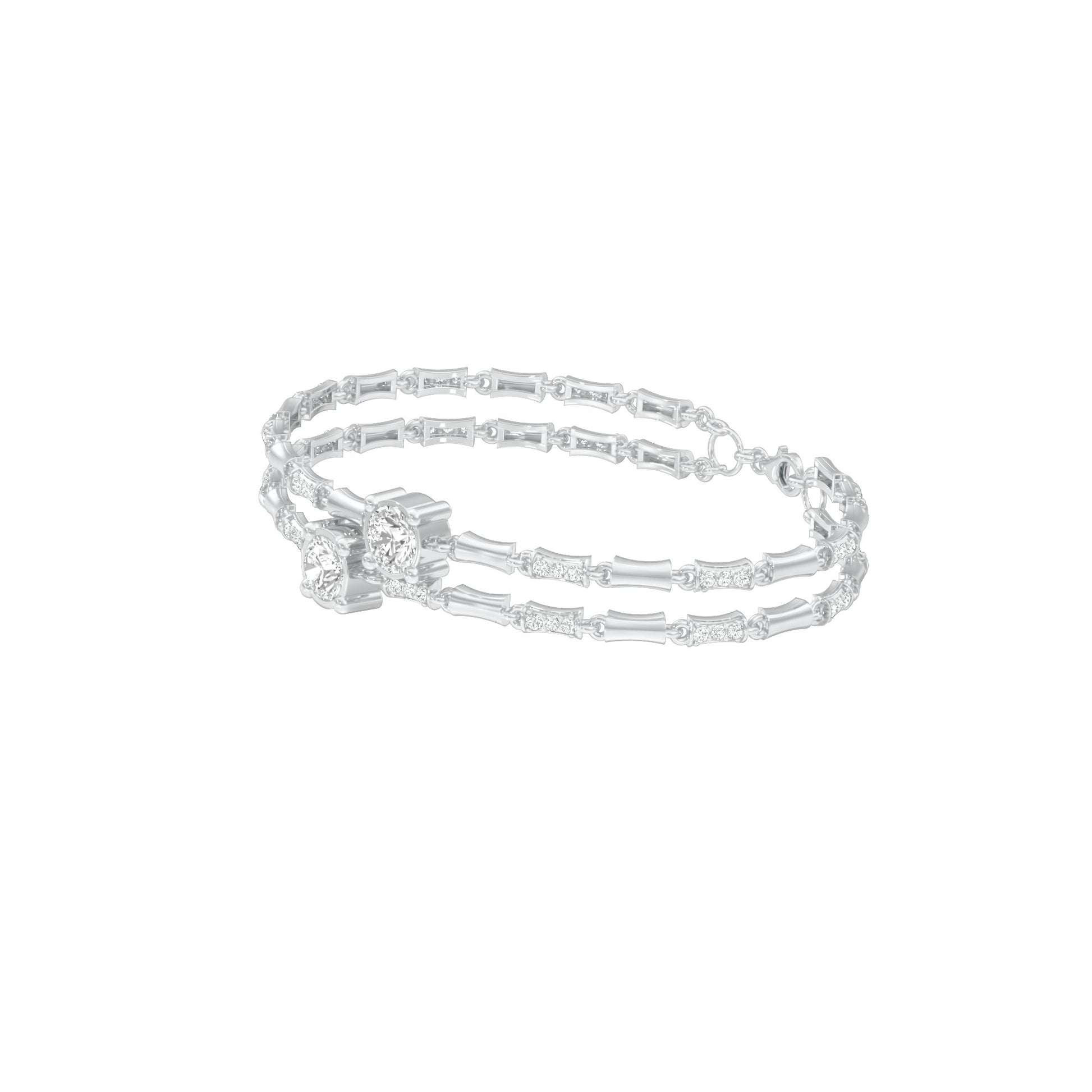 Pear Play Diamond Kada Bracelet 18 KT / White Gold