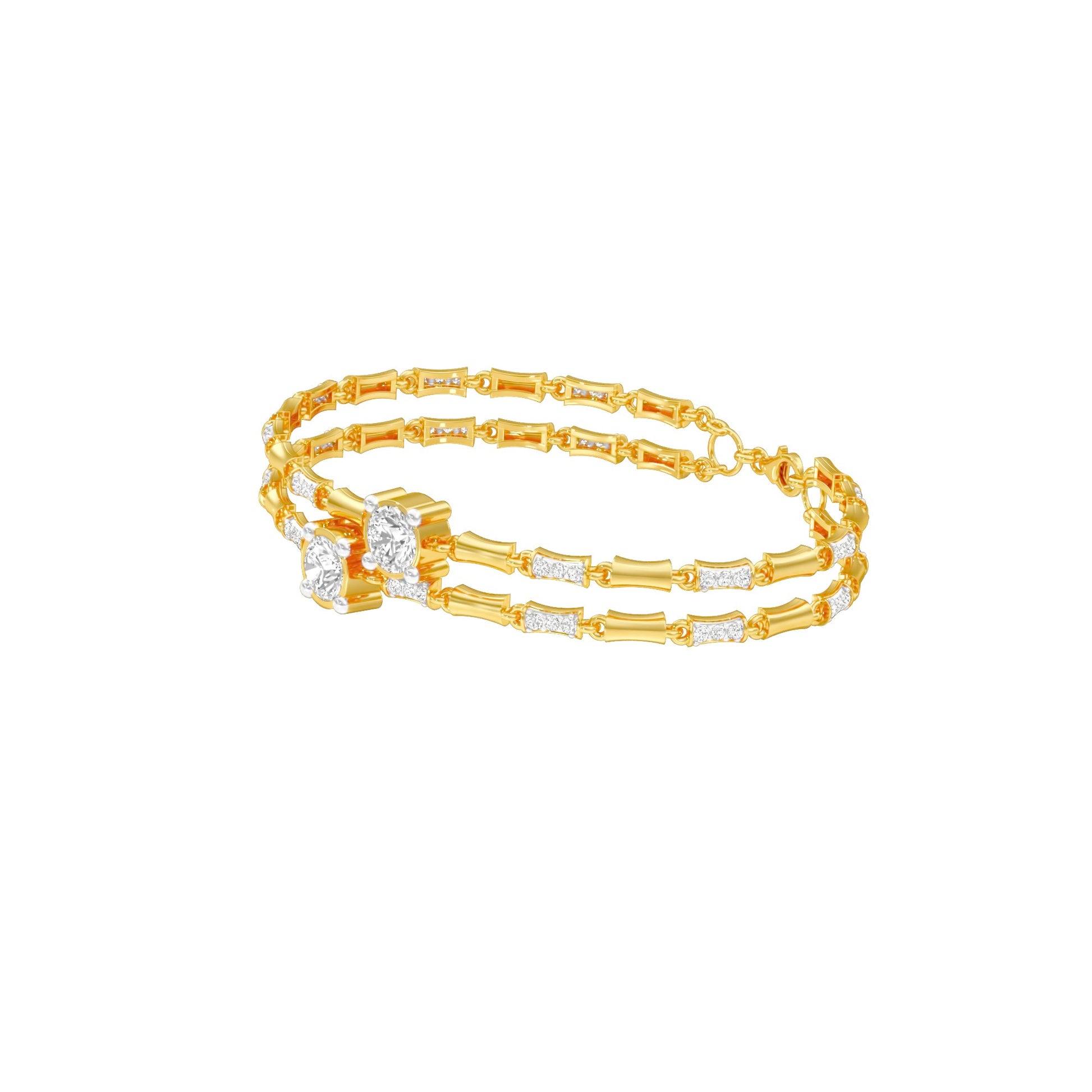 Pear Play Diamond Kada Bracelet 18 KT / Yellow Gold