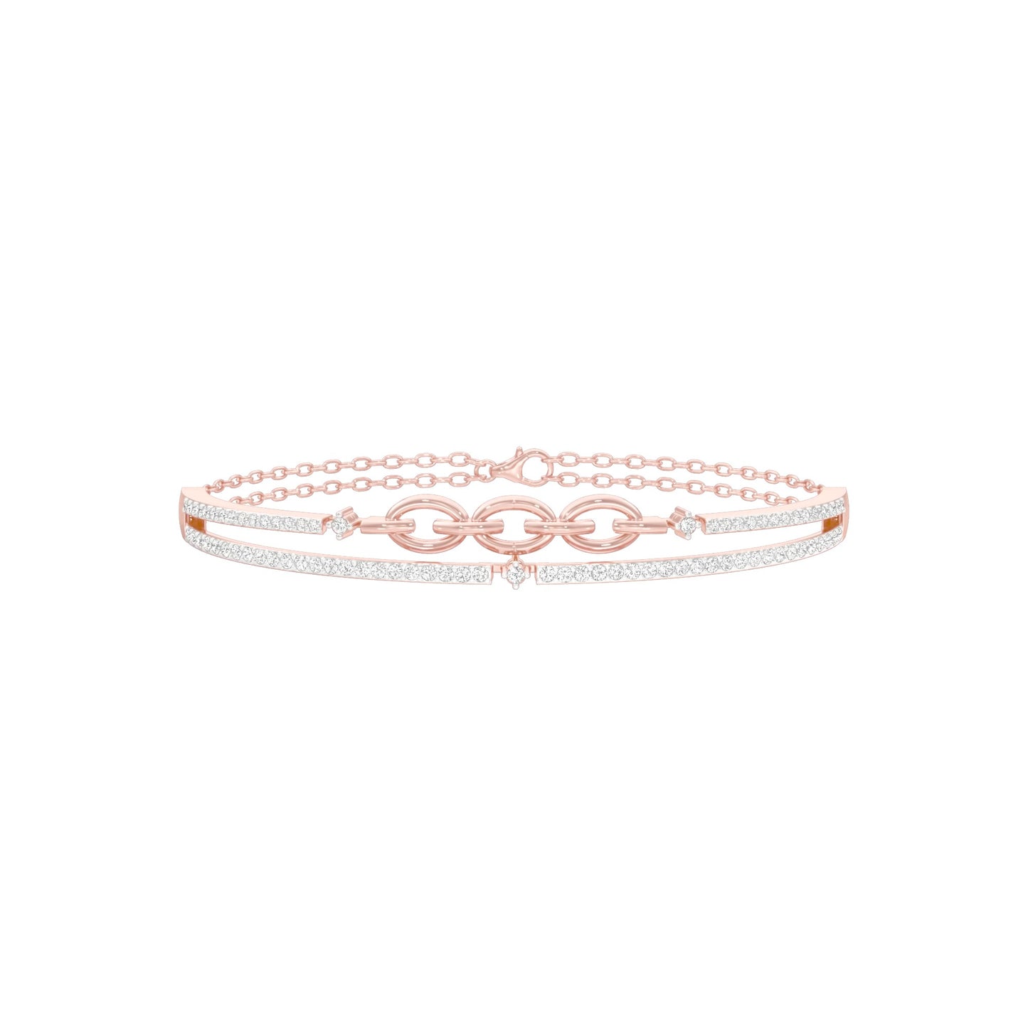 Meant to Align Diamond Kada Bracelet 18 KT / Rose Gold