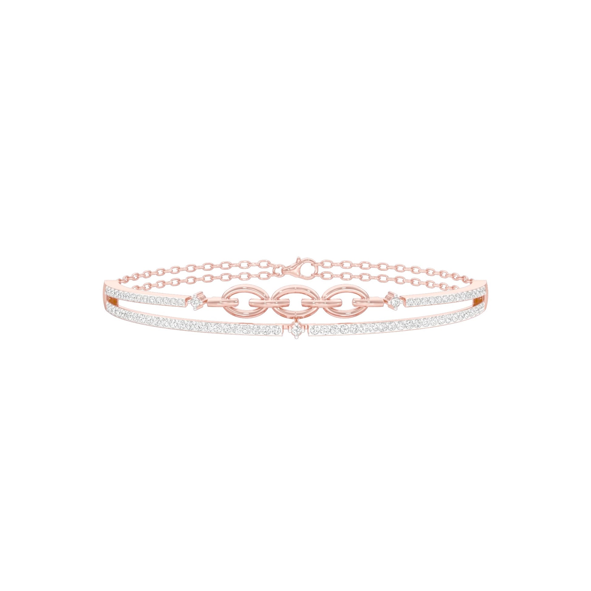 Meant to Align Diamond Kada Bracelet 18 KT / Rose Gold