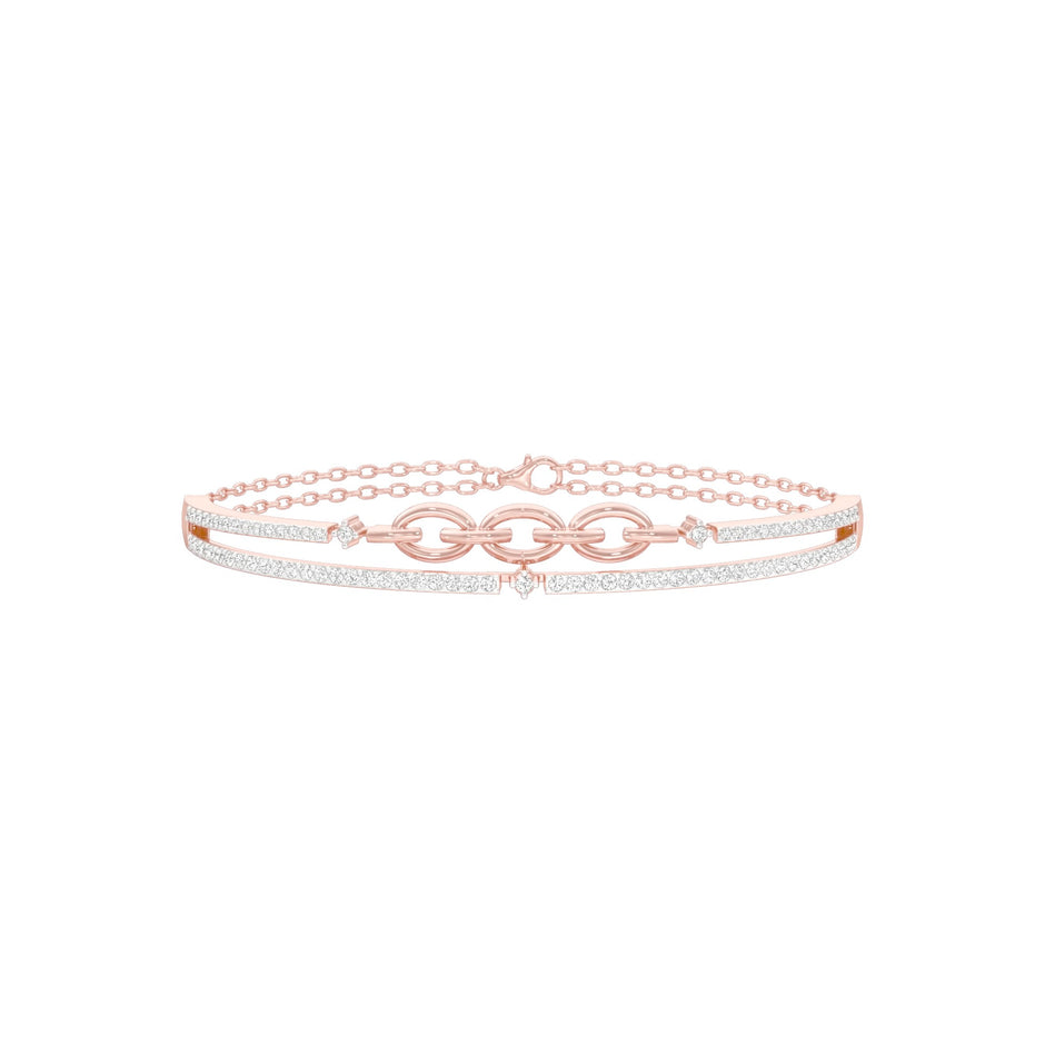 Meant to Align Diamond Kada Bracelet 18 KT / Rose Gold