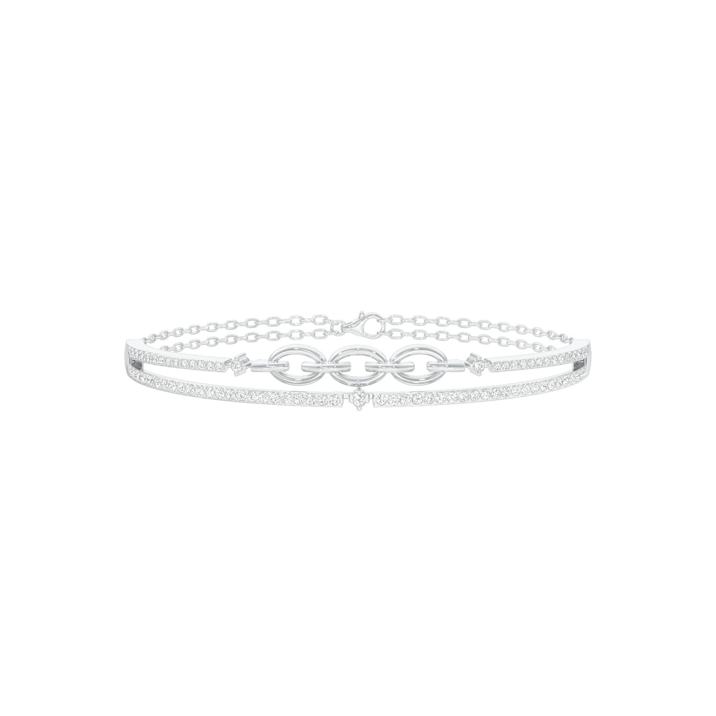 Meant to Align Diamond Kada Bracelet 18 KT / White Gold