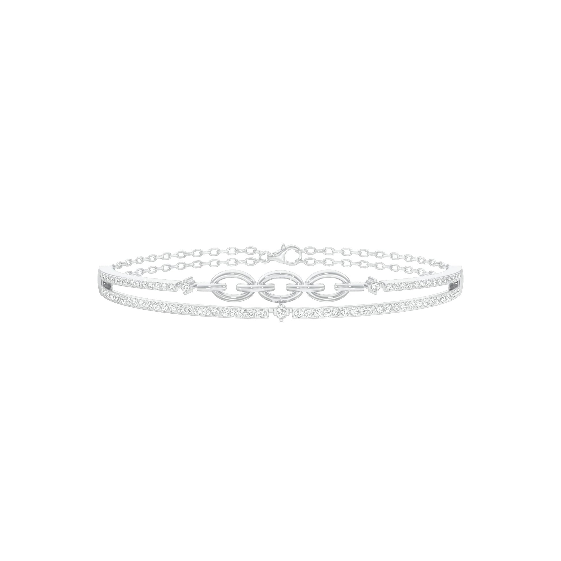 Meant to Align Diamond Kada Bracelet 18 KT / White Gold